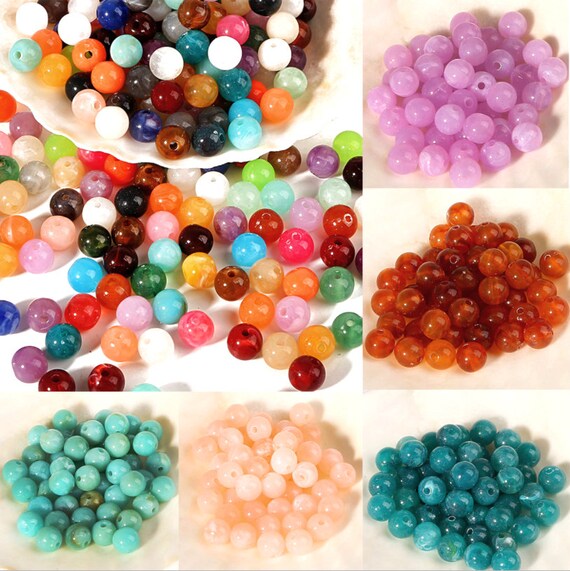 6mm 8mm 10mm Acrylic Beads 18 Colors Imitation Gemstone Ball - Etsy