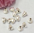 200pcs of 5x6mm Silver Plated bullet Shape Base metal Earring Back Stoppers