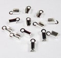 Crimp End Fastener Clip -300pcs Silver Plated Clasp Clips Wholesale Jewelry Findings 4x5mm B409-2