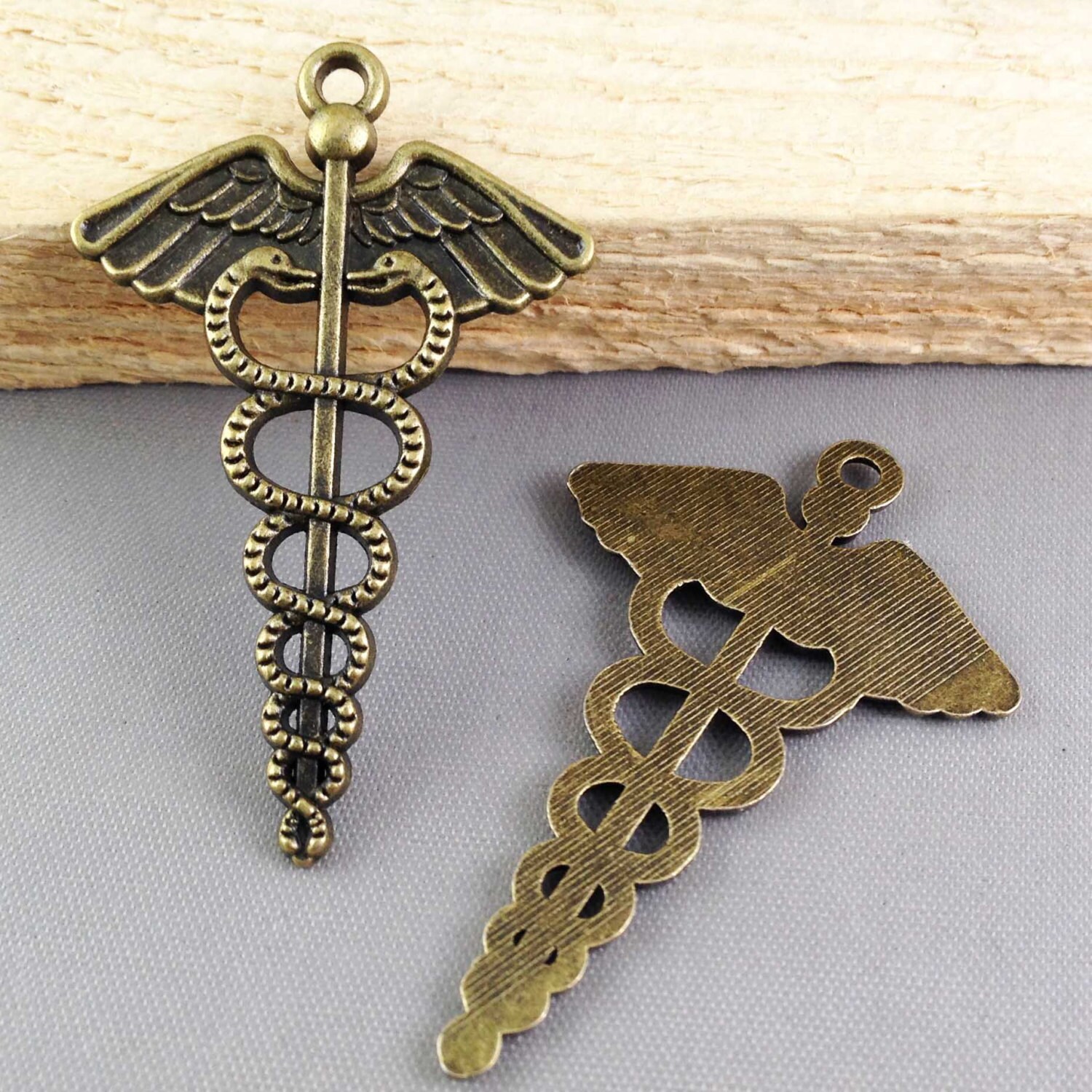 15pcs Caduceus Charms Antique Bronze Medical Symbol Mercurial | Etsy