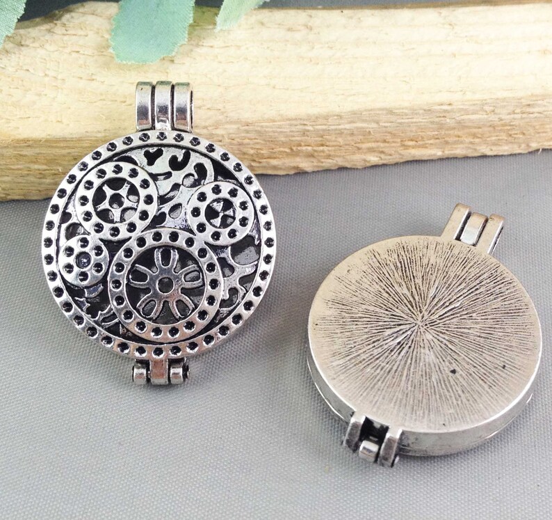 Picture Frame Locket 2pcs Antique Silver Steampunk Filigree Etsy