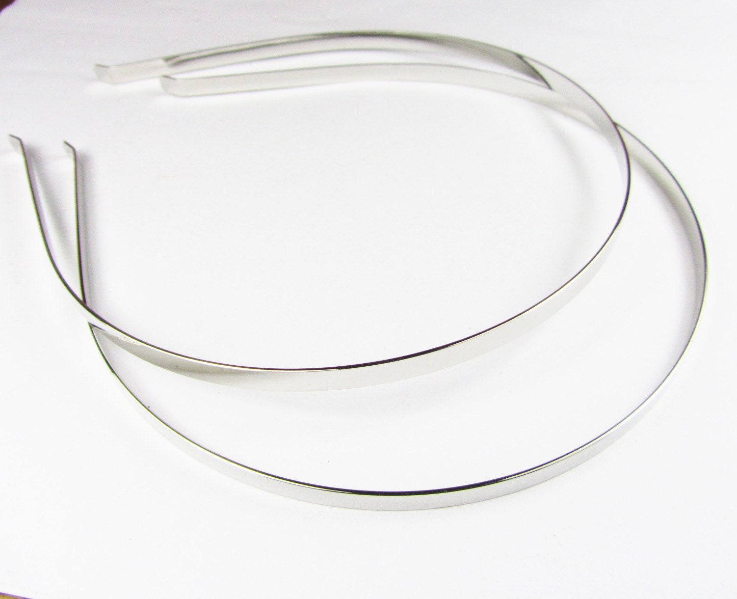 25 Metal Headbands 5mm Silver Color With Bent End Wholesale Etsy