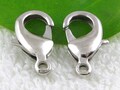 100pc Silver Plated Alloy Lobster Claw Clasps Findings 5x10mm B408-1