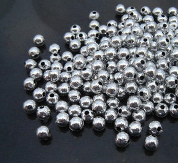Spacer Beads 200pcs Silver Plated Round Ornate Beads Jewelry - Etsy