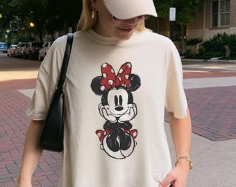 Comfort Colors® Vintage Minnie Mouse Boxy Tee, Disney Cropped Tee, Minnie Mouse Boxy Shirt, Girls Disney Trip Crop Top, Womens Minnie Tee