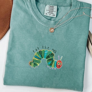 Comfort Colors® Eat The Rich Caterpillar Shirt, Funny Anti-Capitalist Tee, Protest Statement T-Shirt, Leftist Activism Shirt