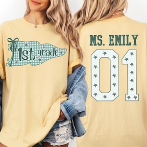 Comfort Colors Gingham Back to School Shirt, Teacher Team Shirts, Grade Level Team Tees, Teacher Gift, First Second Third Fourth Fifth Grade