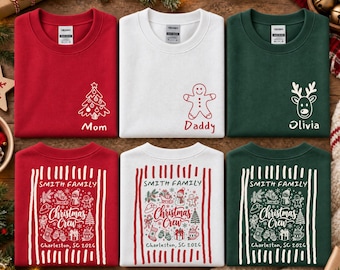 Custom Matching Family Christmas Sweatshirt, Personalized Xmas Vacation Crewneck, Family Group Sweater, Friendsmas Gift Idea