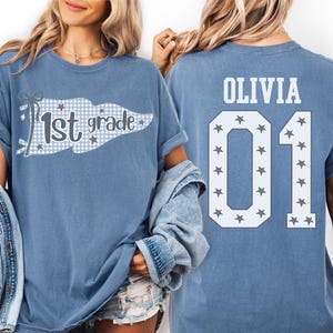 Comfort Colors Gingham Back to School Shirt, Teacher Team Shirts, Grade Level Team Tees, Teacher Gift, First Second Third Fourth Fifth Grade