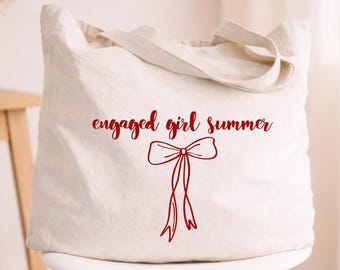 Future Mrs Tote Bag, Custom Bride to Be Canvas Bag, Engagement Gift For Friend, Bridal Shower Gift, Fiancee Bag Cute Engaged Girl Summer