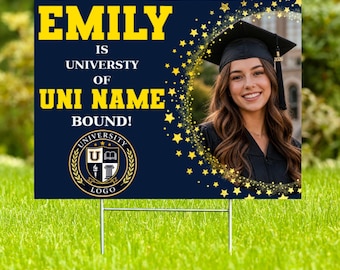 College Bound Yard Sign, Senior Graduation Sign, College Bound Gift, Graduate Yard Sign, University Bound Sign, 2026 Senior Sign, Grad Sign