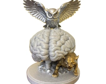 Mind at War Brain Sculpture – Anxiety, PTSD, Therapist Office Decor