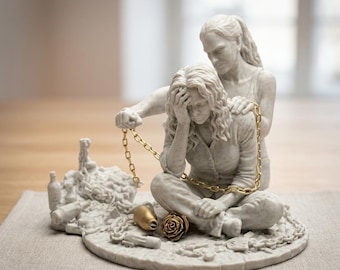 She Chose Freedom — Women's Addiction Recovery Sculpture | Sobriety Gift | Mental Health Art