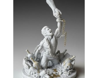 Breaking Chains Addiction Recovery Sculpture – Sobriety Milestone, AA Sponsor Gift, Mental Health Art