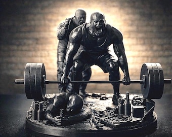 Carry the Weight - Addiction Recovery Sculpture, Mental Health Art, Weightlifting Art