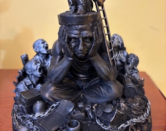 ADHD Sensory Overload Sculpture – Neurodivergent Anxiety Art, Mental Health Statue, Therapist Office Decor