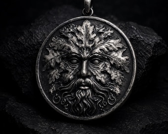 Collar de plata esterlina con colgante del Hombre Verde, regalo celta / Collar mitológico para hombres / Collar del Hombre Verde
