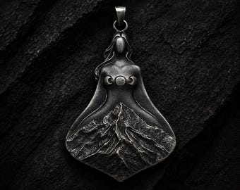 Colgante de Cibeles de plata de ley, collar de la diosa madre de Anatolia / Joyería de Cibeles para mujer / Regalo de mitología gótica para ella / Amuleto de Cibeles