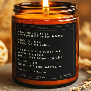Grappige programmeurkaars - debugging kaars met rubberen eend, codering humor cadeau, ruikt naar bugfix en existentiële crisis, cadeau ontwikkelaar