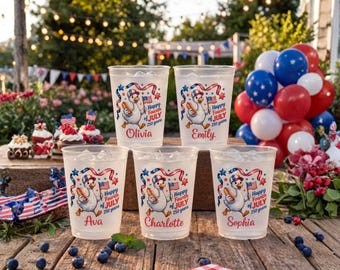 Vaso personalizado esmerilado del 4 de julio, vaso del 250 aniversario de la libertad, vasos personalizados para barbacoa familiar, Día de la Independencia 2026, vasos de plástico patrióticos