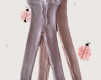 Handgestrickte Baby Leggings aus Merinowolle | Strickleggings | GeFüLi