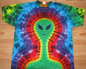 S M L Xl 2x 3x 4x 5x 6x Alien Tie Dye- Kids Adult Plus Size tie dye Alien Shirt
