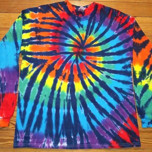S M L XL 2X 3X 4X 5X Rainbow Tiger tie dye, Kids, Adult, Plus Size Long Sleeve Tie Dye
