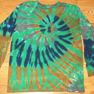 S M L XL 2X 3X 4X 5X Tie Dye, Kids, Adult, Plus Size Long Sleeve Tie Dye Shirt- Camo Spiral