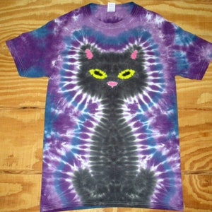 S M L Xl 2XL 3XL 4XL 5XL 6XL Tie Dye Shirt, Kids, Adult, Plus size tie dye, Tie Dye Black Kitty Cat
