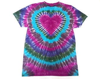 Pink Heart Tie Dye T-shirt, 2X 3X 4X 5X 6X, Pink Tie Dye Top