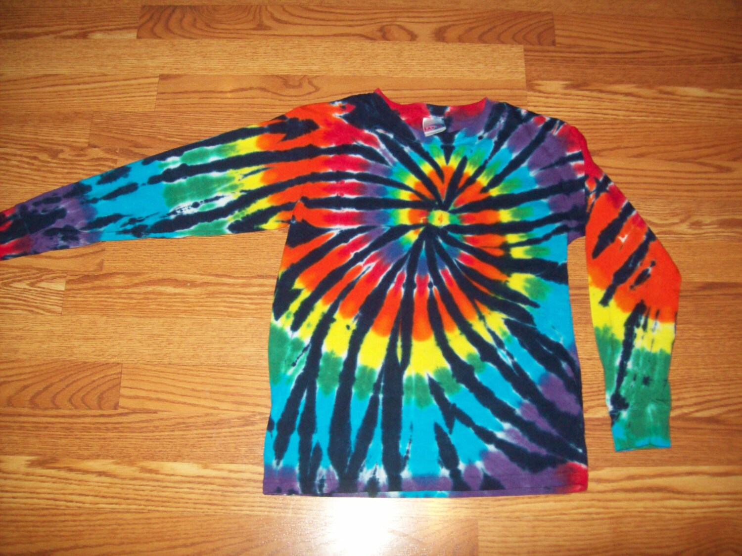 Felpa Con Cappuccio, Tintura A Nodi, Tinta Unita (vari Colori) S M L XL XXL Di 123T MULTI RAINBOW Small - Foto 8