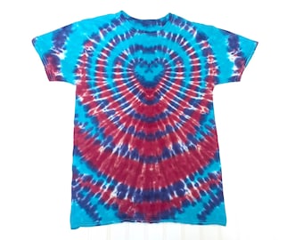 S M L XL 2XL 3XL 4XL 5XL 6XL Koszulka tie-dye, dziecięca, dla dorosłych, duży rozmiar tie-dye, Tie Dye Wigwag Heart