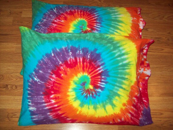 2 Tie Dye Pillow Cases Set Of 2 Tie Dye Pillowcases Tie Etsy