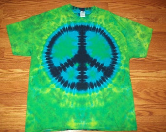 Camisa tie dye, tallas S, M, L, XL, 2 x 3 x 4 x 5 x 6 x, para niños, adultos, talla grande, símbolo de la paz tie dye