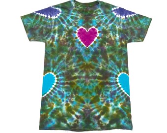 S M L XL 2XL 3XL 4XL 5XL 6XL Koszulka tie-dye, dziecięca, dla dorosłych, duży rozmiar tie-dye, tie-dye multi heart