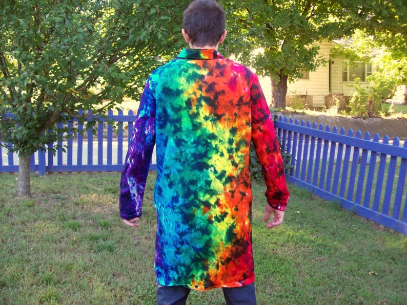 S M L XL 2XL Tie Dye Lab Coat Doctor coat Dark Rainbow Crush Etsy