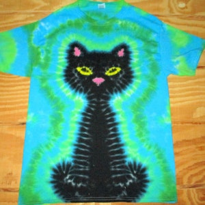 S M L Xl 2XL 3XL 4XL 5XL 6XL Tie Dye Shirt, Kids, Adult, Plus size tie dye, Tie Dye Black Kitty Cat