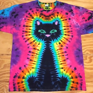 S M L Xl 2XL 3XL 4XL 5XL 6XL Tie Dye Shirt, Kids, Adult, Plus size tie dye, Tie Dye Black Kitty Cat