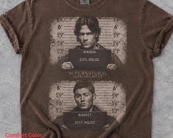 Supernatural Mugshot T-Shirt, Vintage Fan Merch Graphic Tee