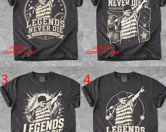 Vintage Baseball Shirt, Legends Never Die Tee, Retro Baseball T-Shirt, Old School Baseball Gift, Comfort Colors Pepper Sports Tee