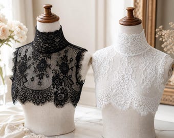 Abnehmbarer Kragen aus Spitze, Faux-Hemdkragen, koreanischer Stil Choker Krawatte