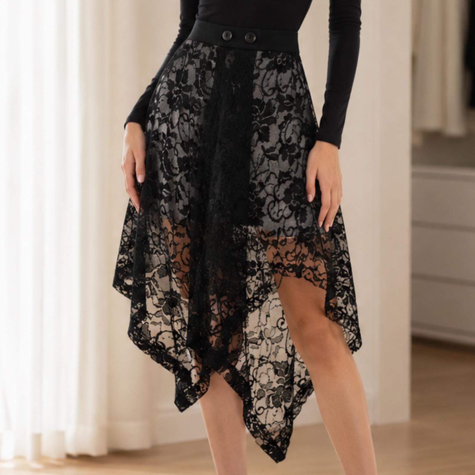 Asymmetric Lace Skirt - Etsy