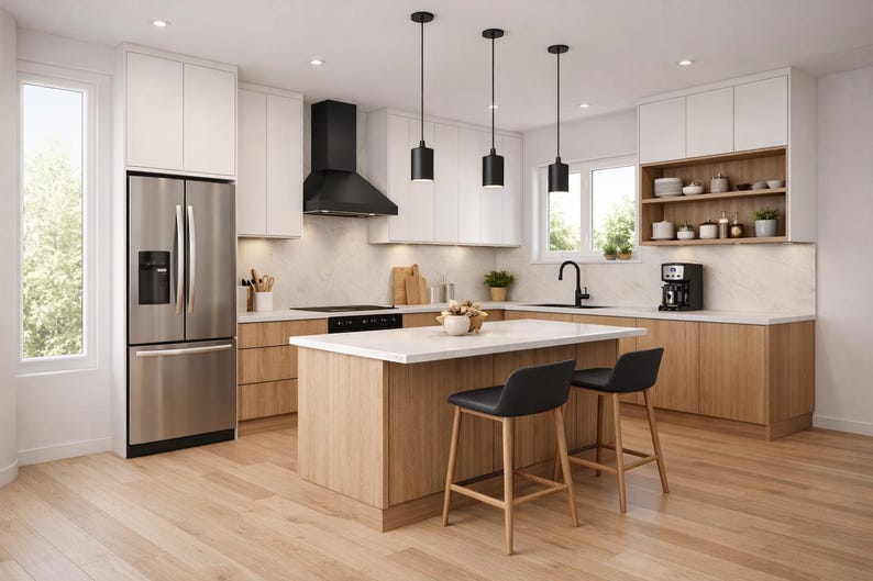 Custom Kitchen Design | 3D Kitchen Render | Kitchen Cabinet Plans | Cut ...