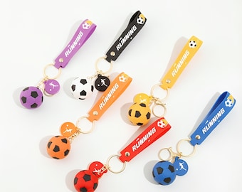 Soccer Ball Keychain, Sports Keychain, Football Keychain, Bag Charm, Gift for Soccer Fans, Team Spirit Accessory, Sports Themed Keyring
