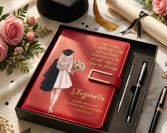 Personalized Graduation Journal Gift for Her, Custom Class of 2026 Notebook with Pen, Graduate Gift for Daughter Friend Student