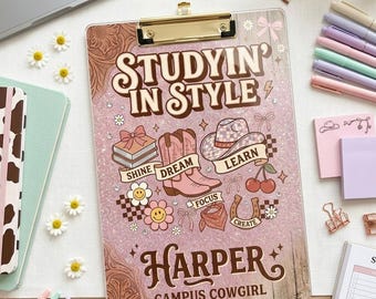 Personalized Cowgirl Acrylic Clipboard, Back To School Gift for Students, Custom Western Teacher Clipboard Decor Gift