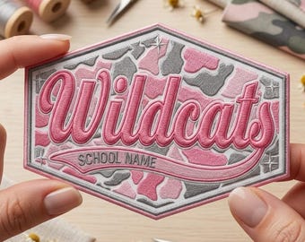 Custom Wildcats Embroidered Patch, Back To School Graduation Gift, Personalized School Name Iron On Patch for Students