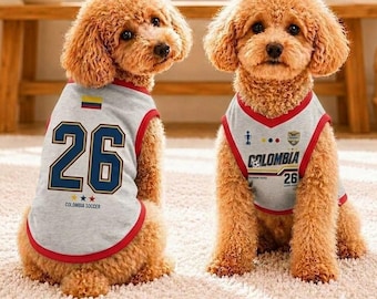 Colombia Personalized Pet Jersey - Custom Number Pet Tank - Unique Colombia Inspired Dog Apparel - Custom Pet Gift