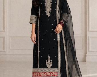 Pakistani Dresses Ready to Wear | Embroidered Pakistani Dress 3 Piece Suit Set | Eid Outfit Festive Wear Salwar Kameez for Women