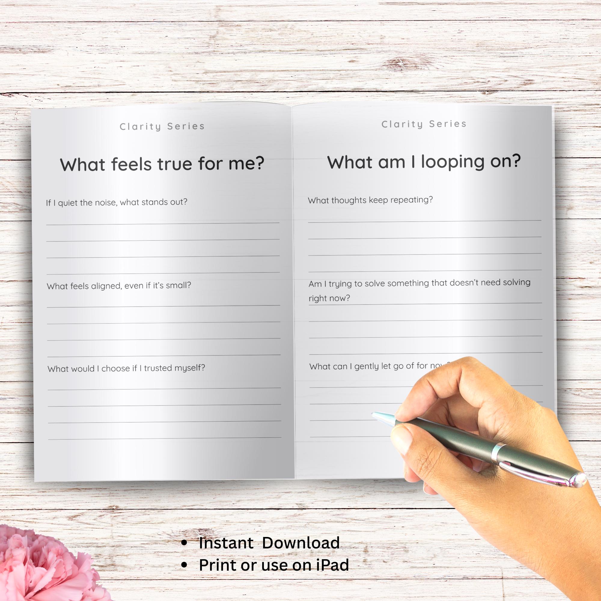 Clarity Brain Dump Printable, Mental Clarity Worksheet, Overthinking ...